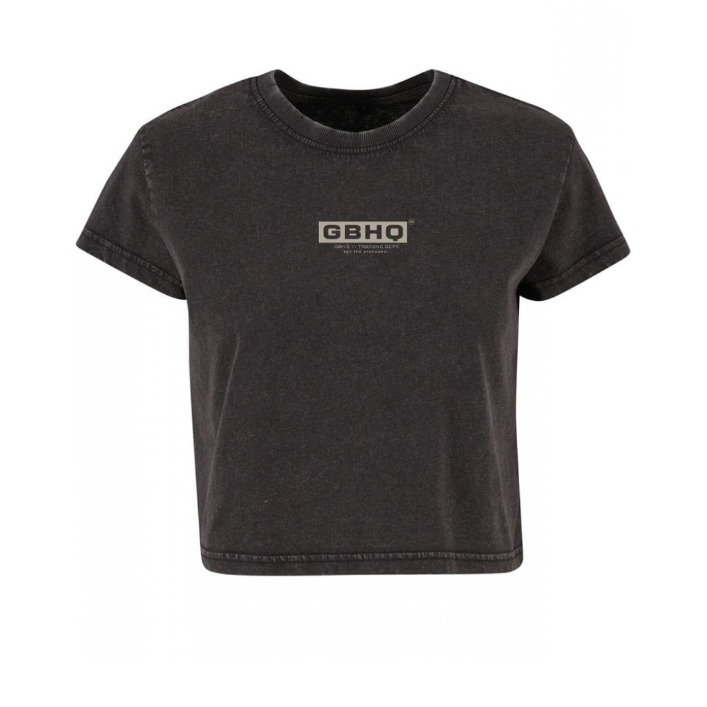Vintage Series \ Ladies Cropped T [Acid Wash Black]