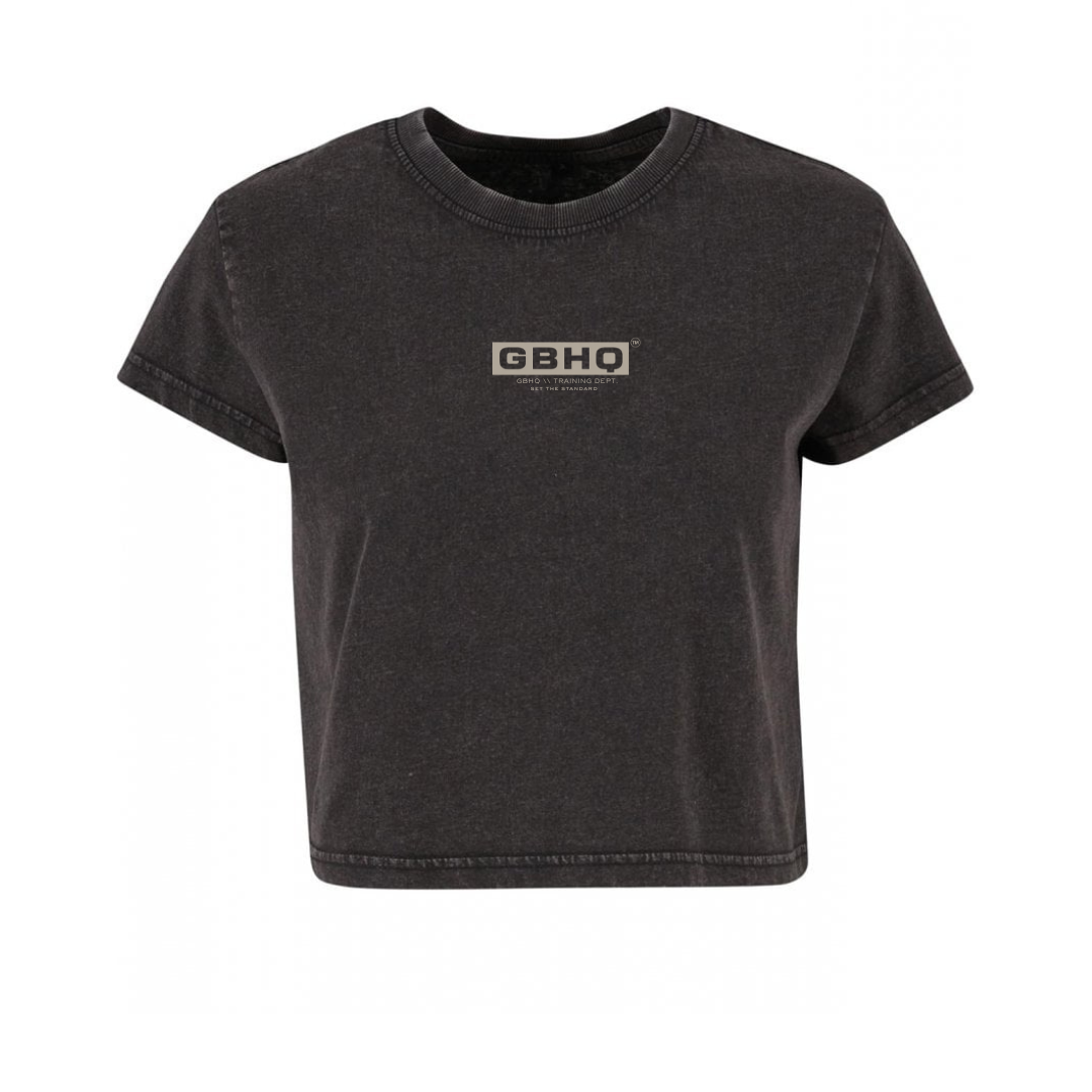 Vintage Series \ Ladies Cropped T [Acid Wash Black]