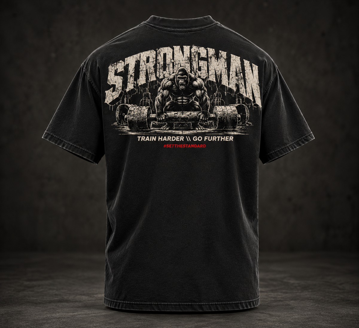 Strongman 'Heavy Lifter' Oversized T - Black