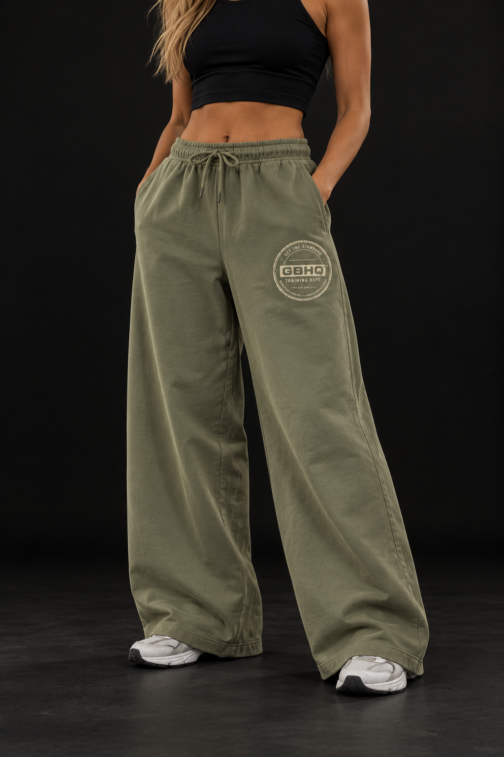 Women's 'Flared' Joggers - Olive