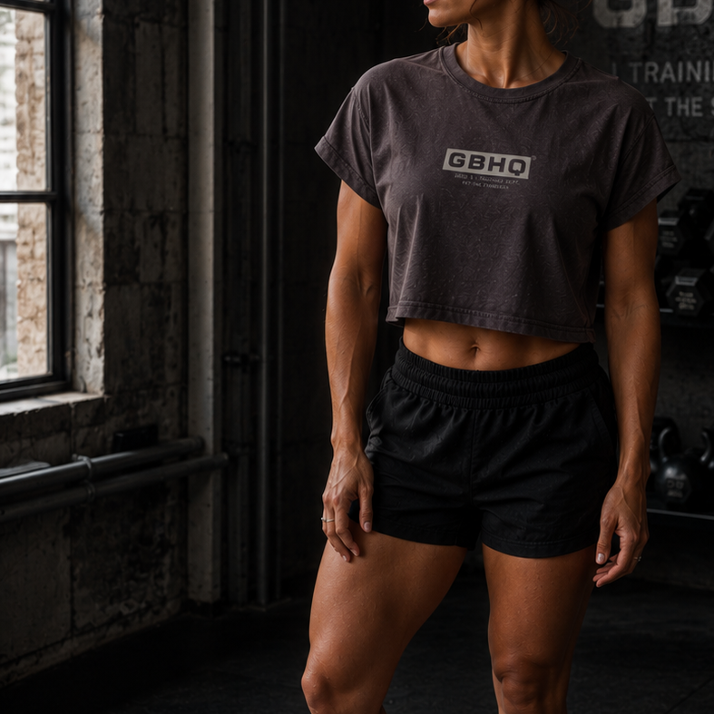 Vintage Series \ Ladies Cropped T [Acid Wash Grey]