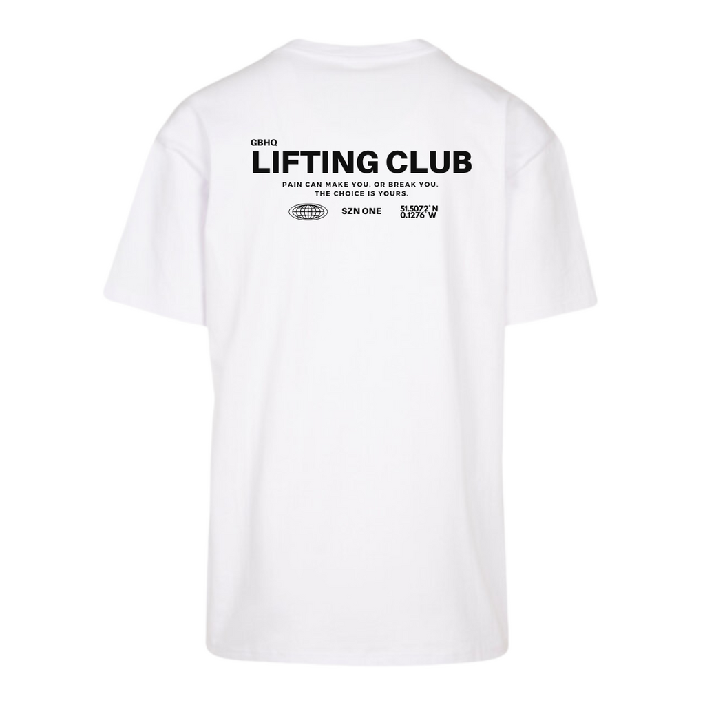 [ GBHQ Lifting Club ] - Oversized T (White)