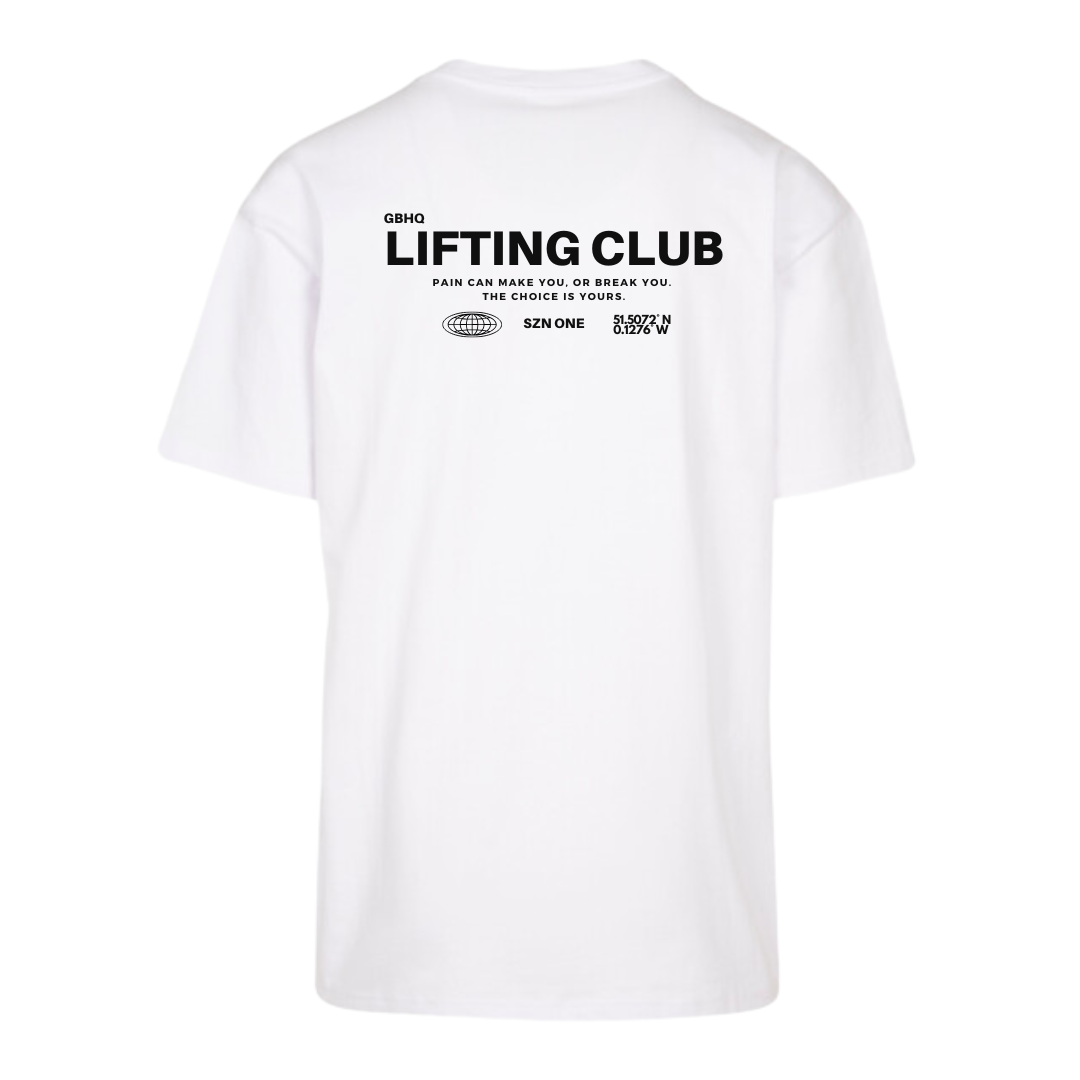 [ GBHQ Lifting Club ] - Oversized T (White)